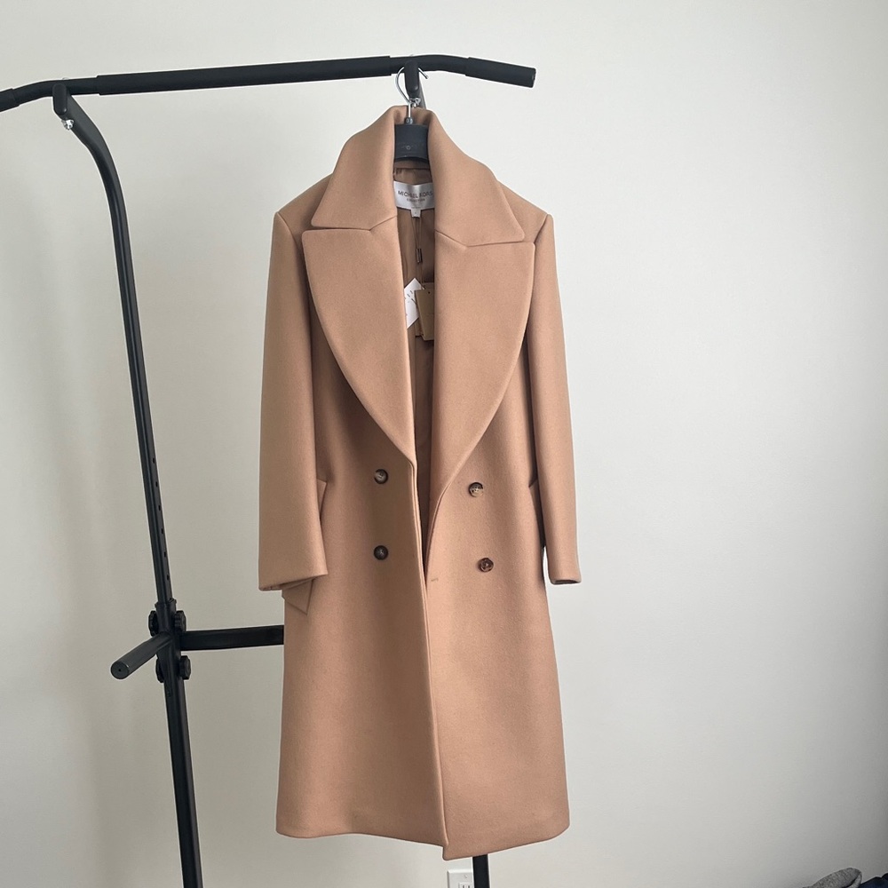 Michael Kors Collection Tan Double-Breasted Coat
